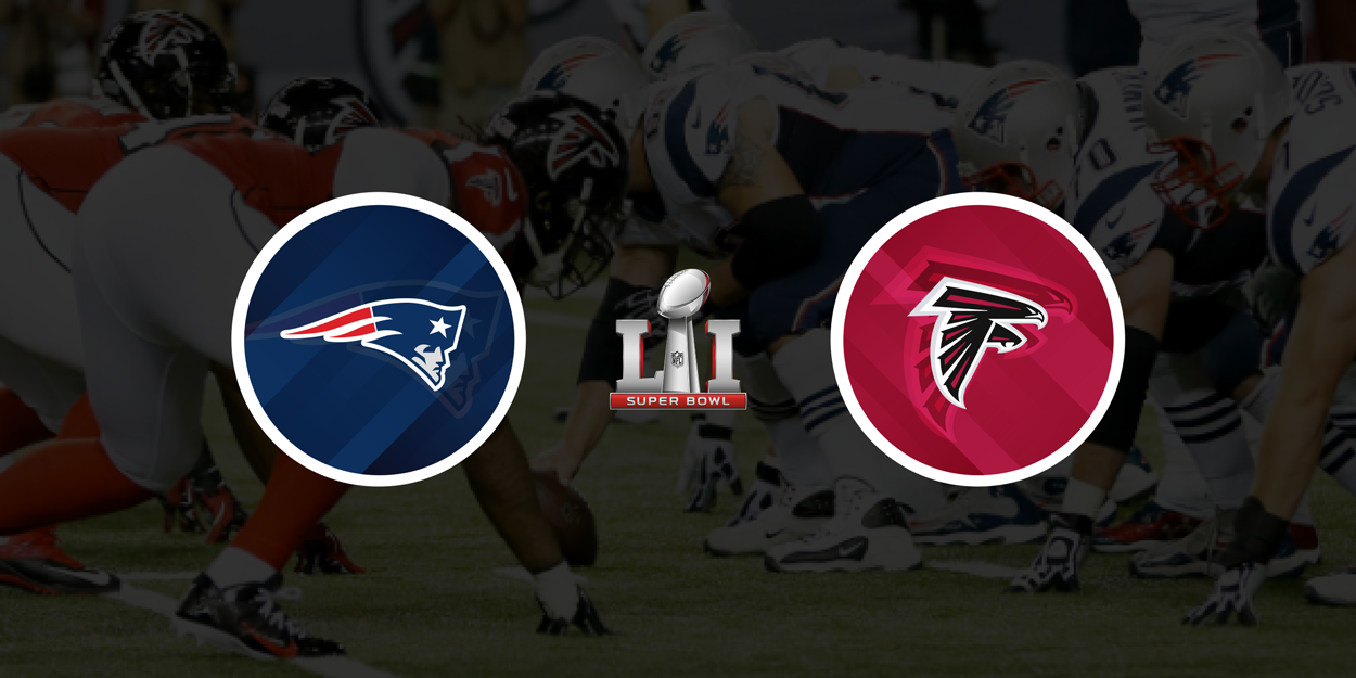 New England Patriots vs Atlanta Falcons in Super Bowl 51