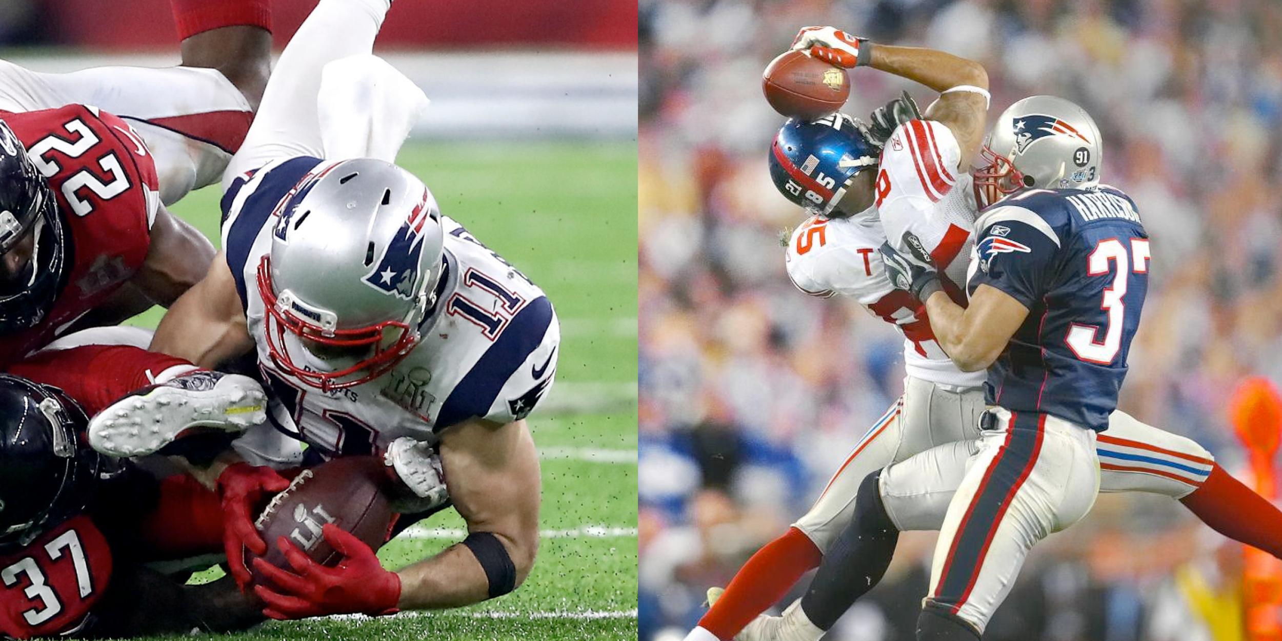 Julian Edelman Shoe Catch v David Tyree Helmet Catch